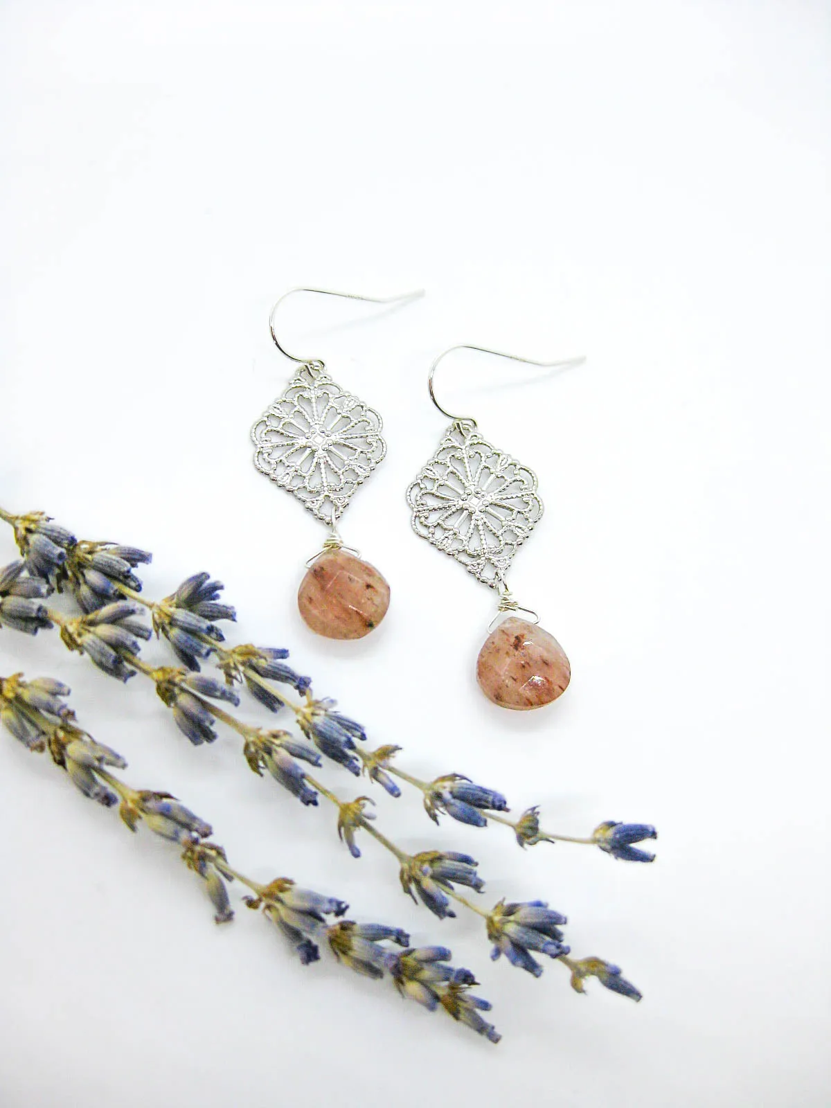 Fern: Sunstone Earrings - e706