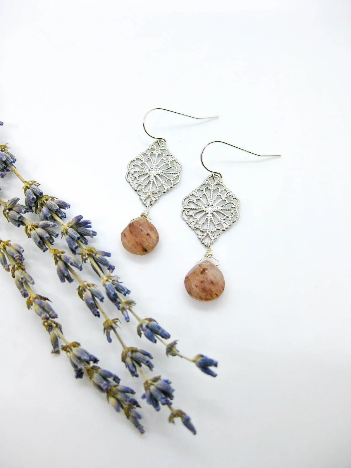 Fern: Sunstone Earrings - e706