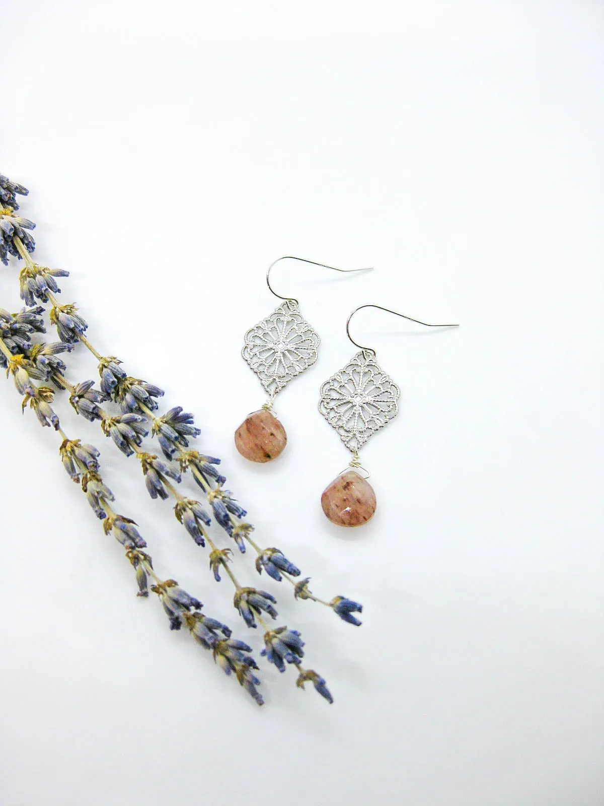 Fern: Sunstone Earrings - e706