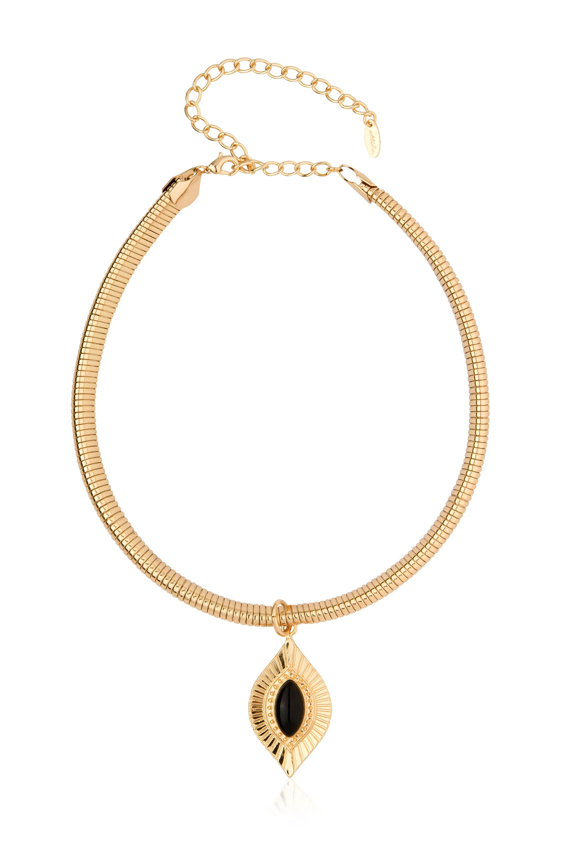 Flex Choker with Onyx Teardrop Pendant