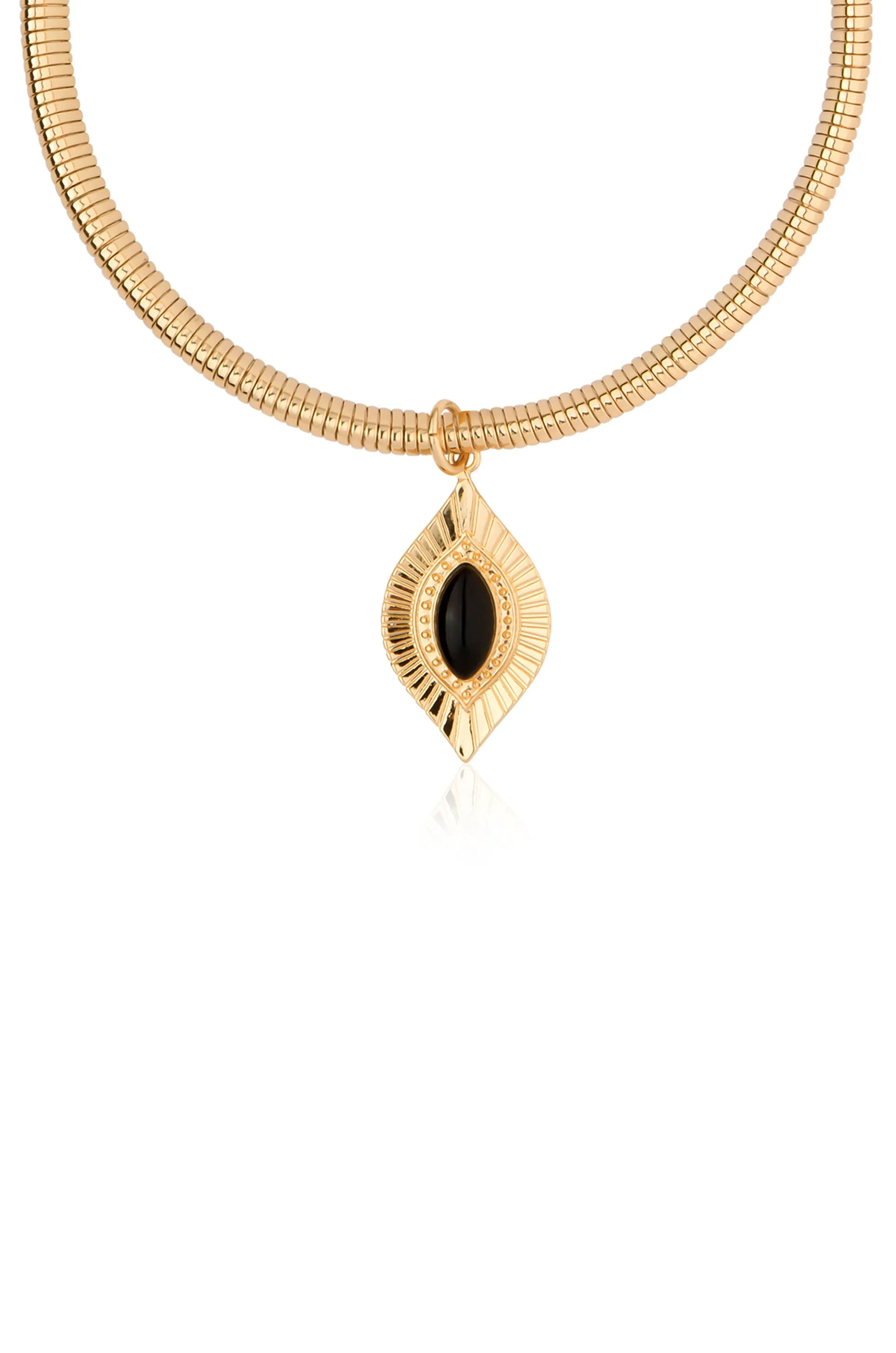 Flex Choker with Onyx Teardrop Pendant