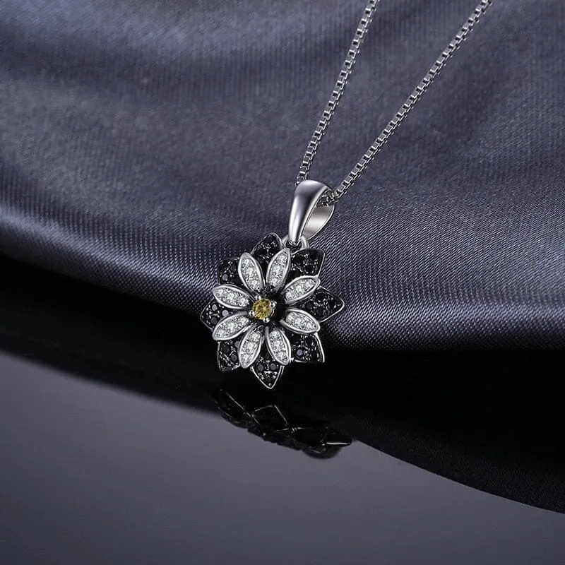 Flower Natural Smoky Quartz Necklace - 925 Sterling Silver (Without Chain)