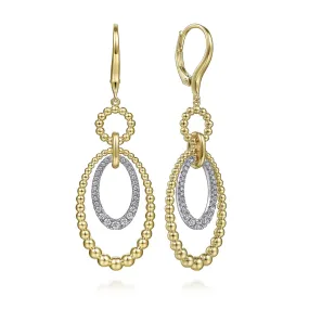 Gabriel 14K White-Yellow Gold Bujukan Diamond Drop Earrings, 34.5mm