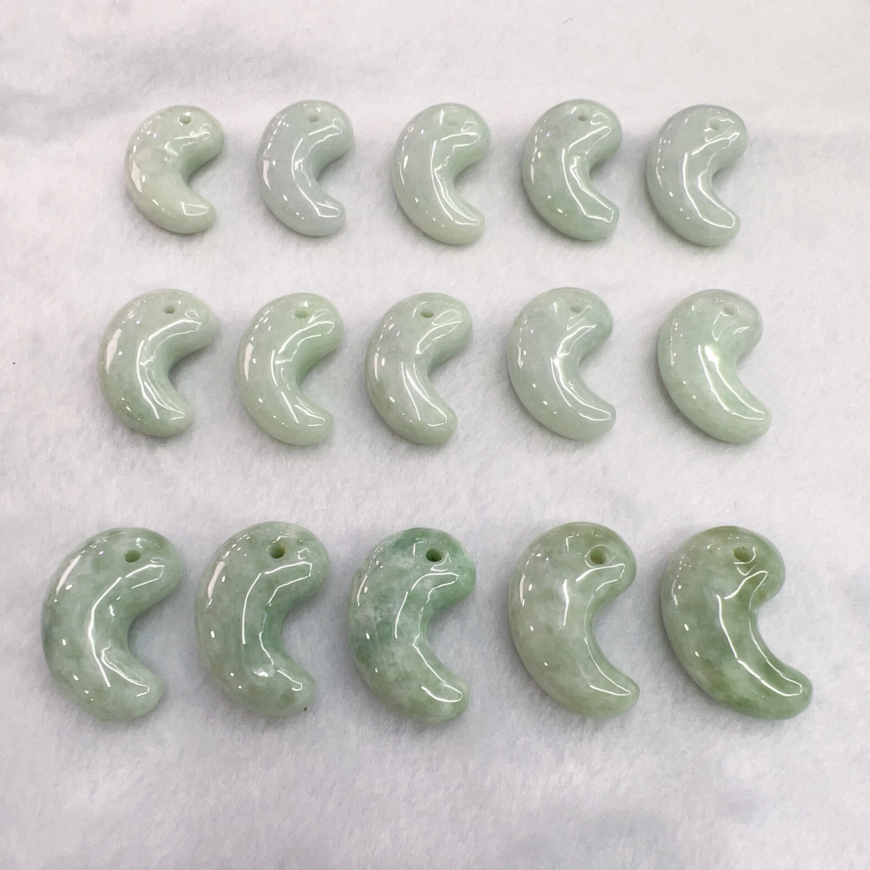 Genuine Jadeite Magatama Charm Pendant for DIY Jewelry Project