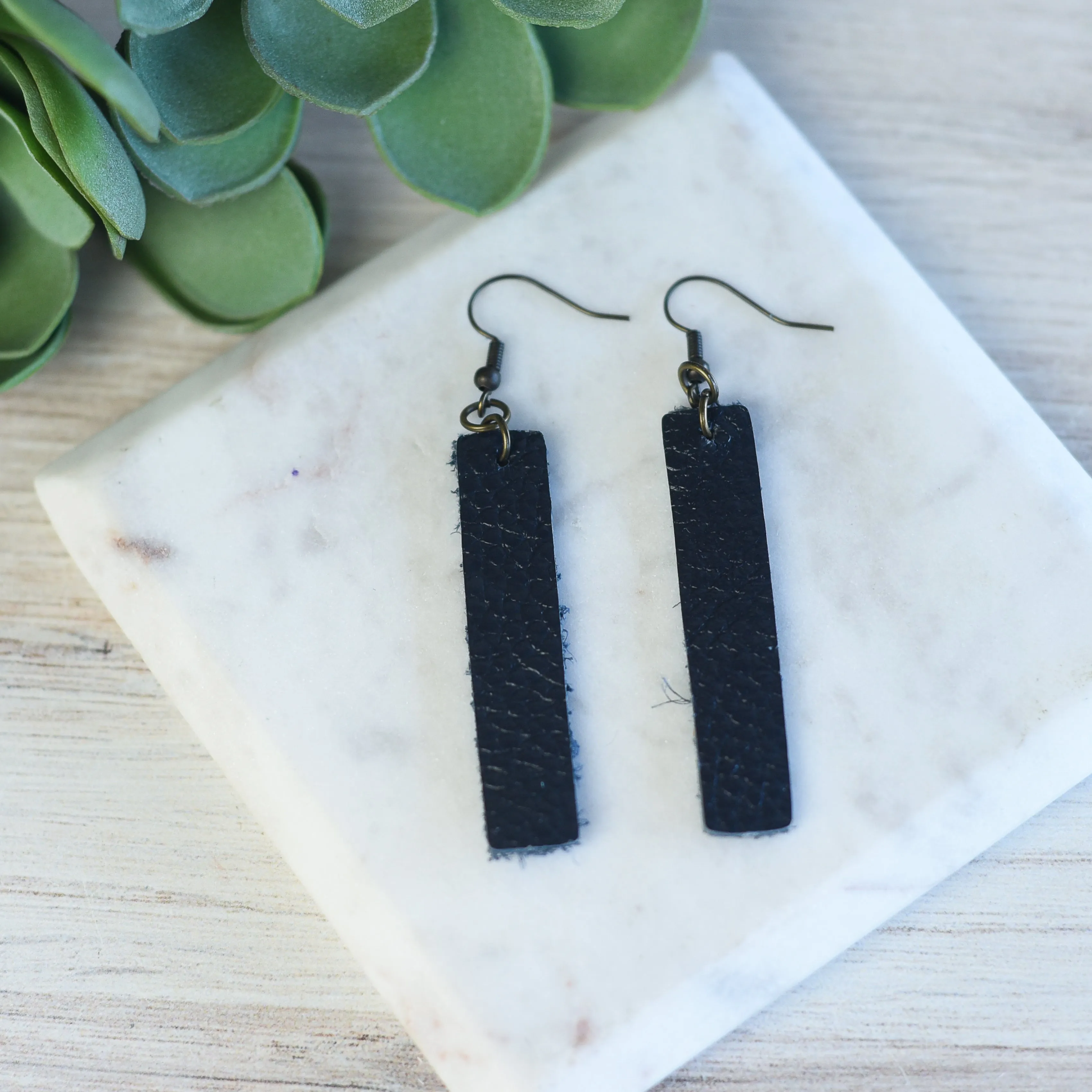 Genuine Leather Drop Dangle Earrings