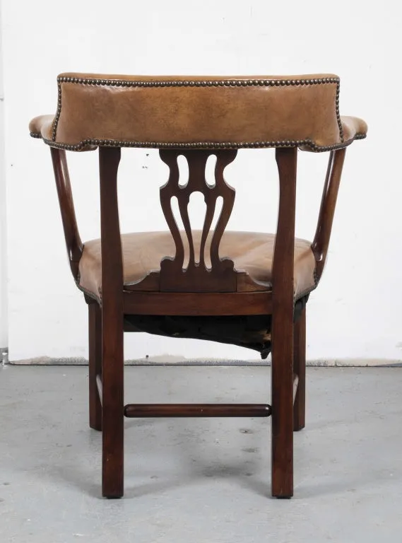 George III Style Leather And Mahogany Armchair