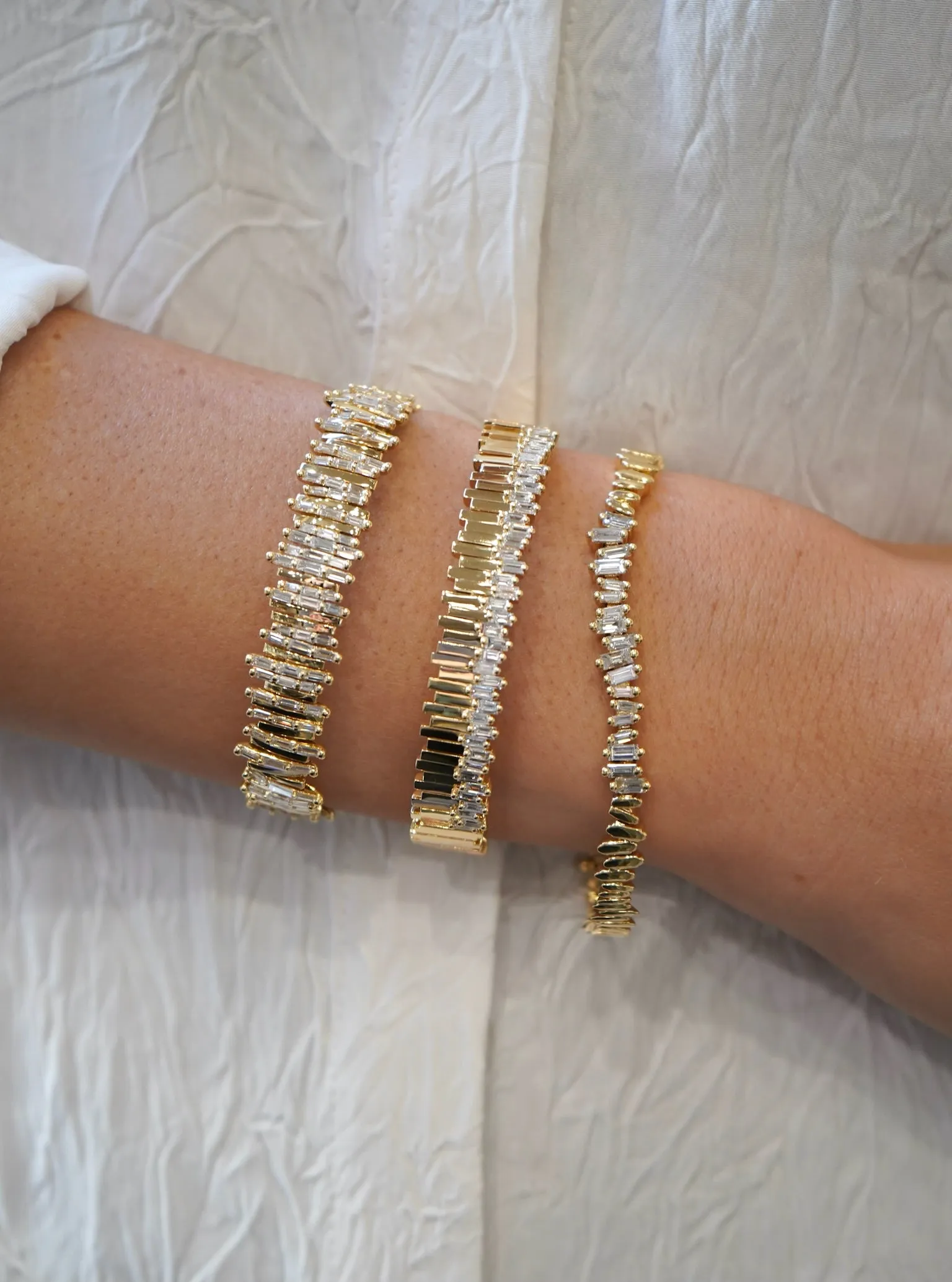 Golden Midi Stacker Diamond Bangle