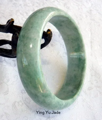 Good Green Genuine Natural Burmese Jadeite Bangle Bracelet 59 mm (BB2936)