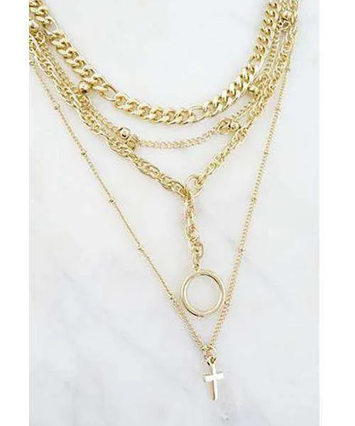 Good Vibe Gold Layered Necklace