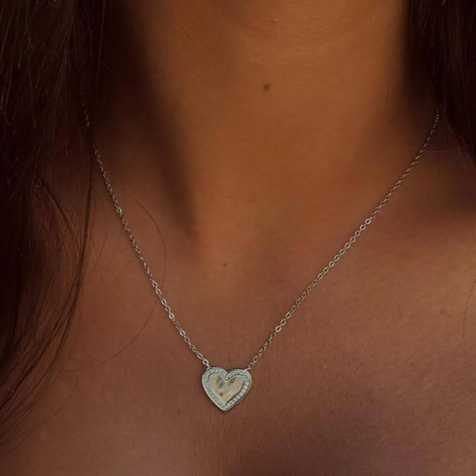 Heart Pendant Necklace. Sterling silver necklace for woman. Silver Israeli jewelry.