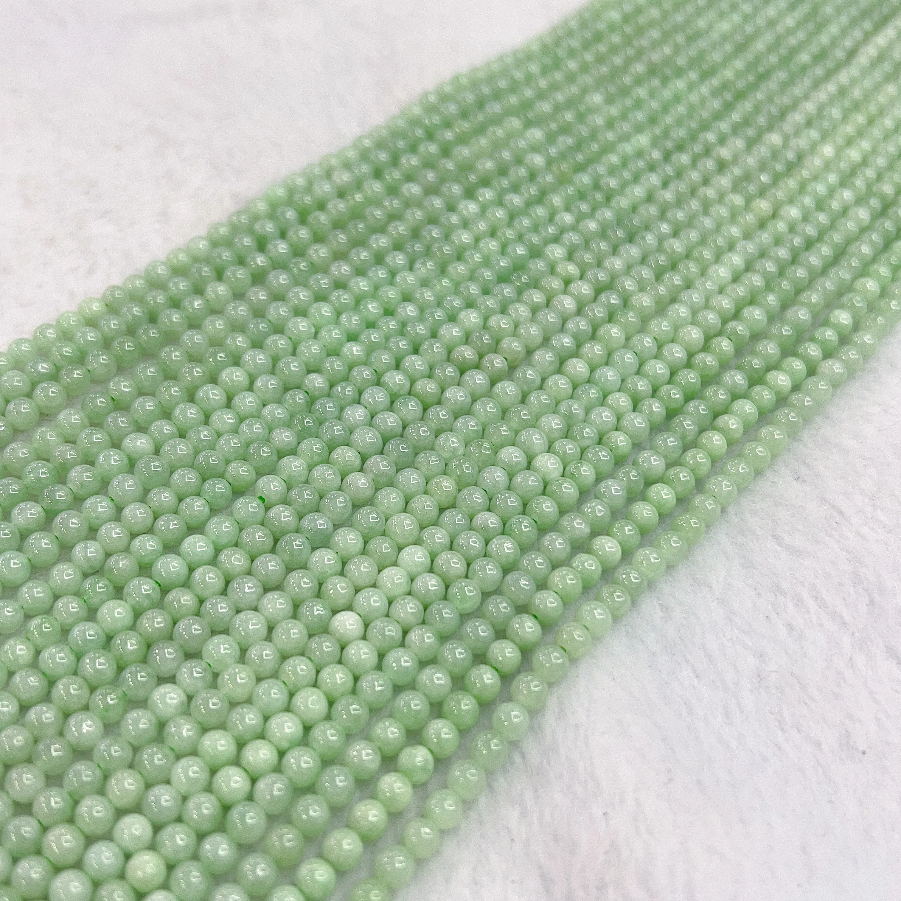 High-quality in Strand 4mm Genuine Jadeite Round Beads DIY Jewelry Making Project