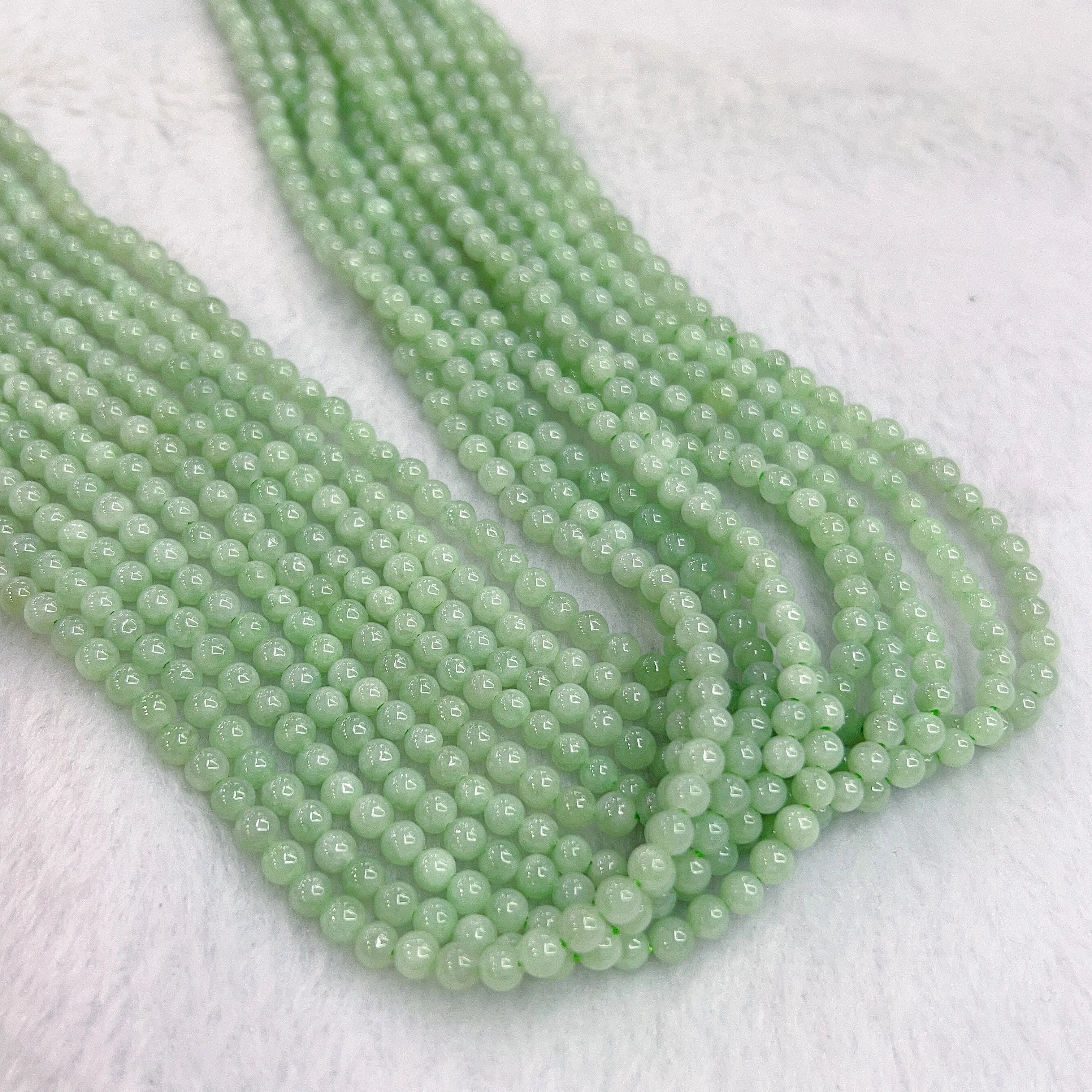 High-quality in Strand 4mm Genuine Jadeite Round Beads DIY Jewelry Making Project