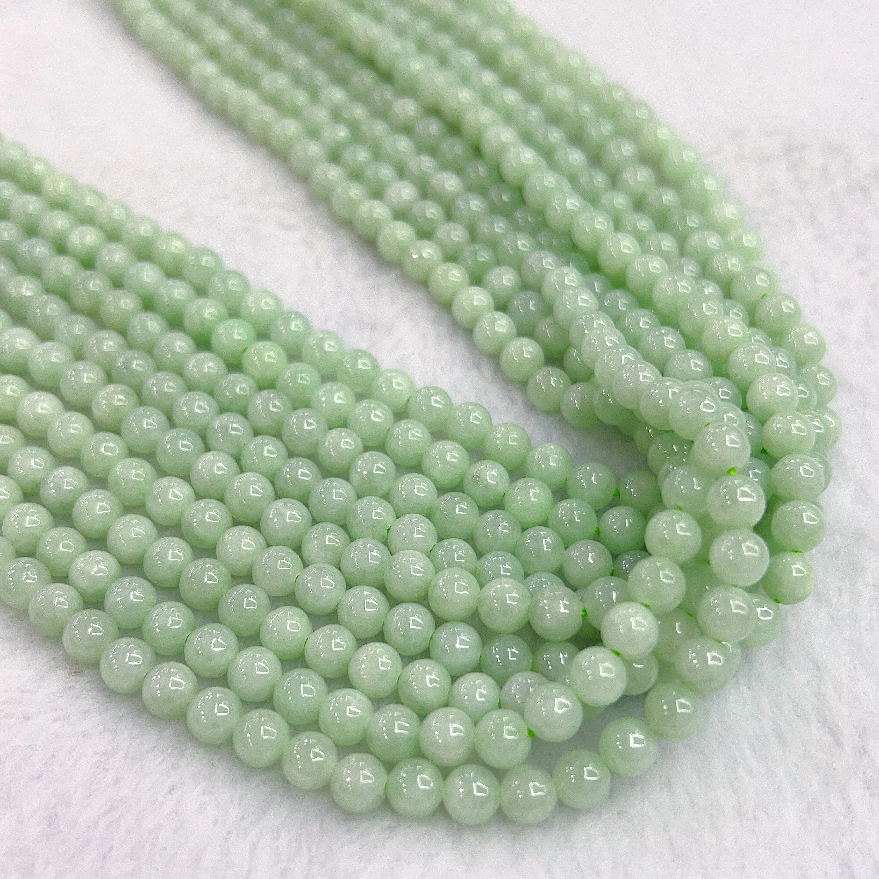 High-quality in Strand 6mm Genuine Jadeite Round Beads DIY Jewelry Making Project