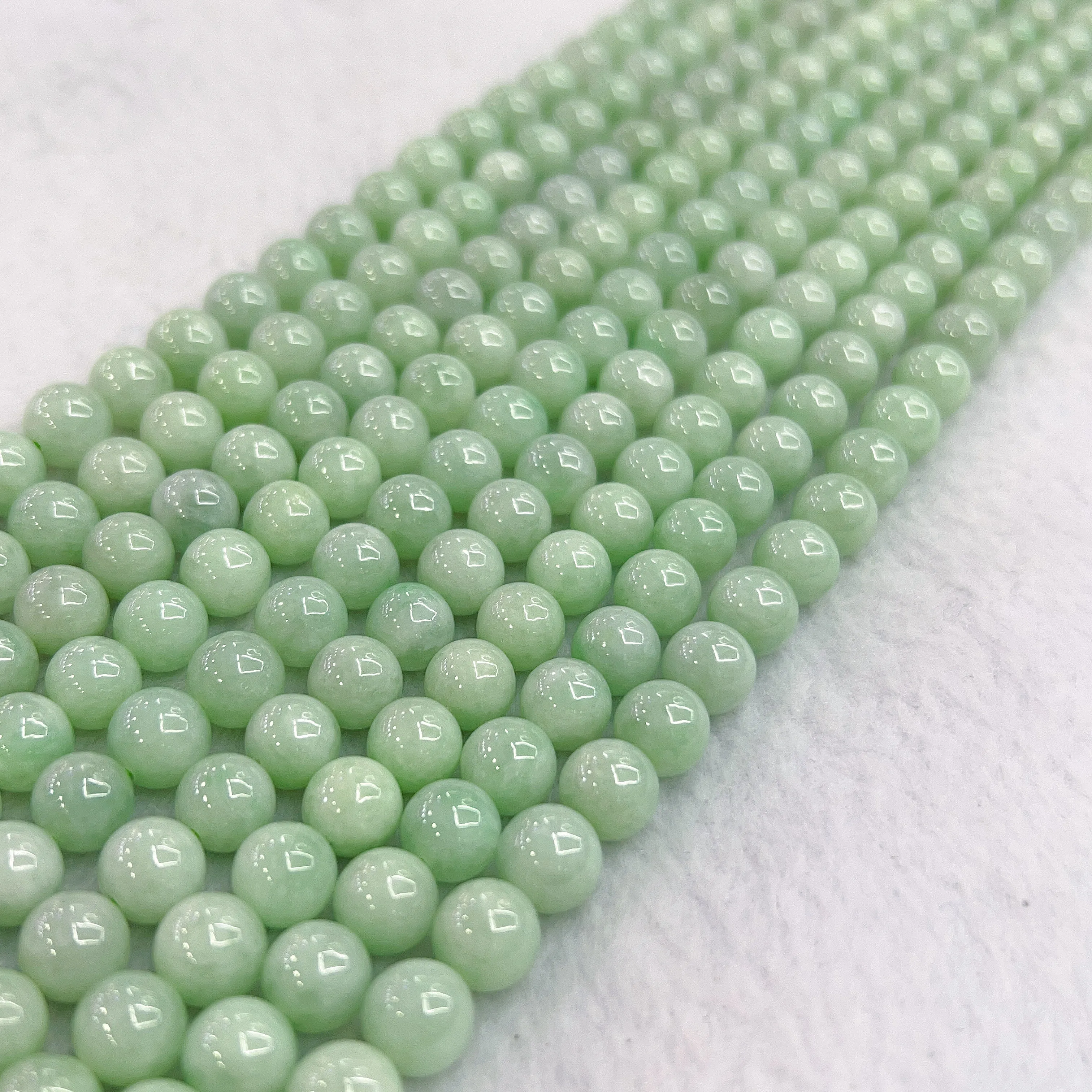 High-quality in Strand 8mm Genuine Jadeite Round Beads DIY Jewelry Making Project