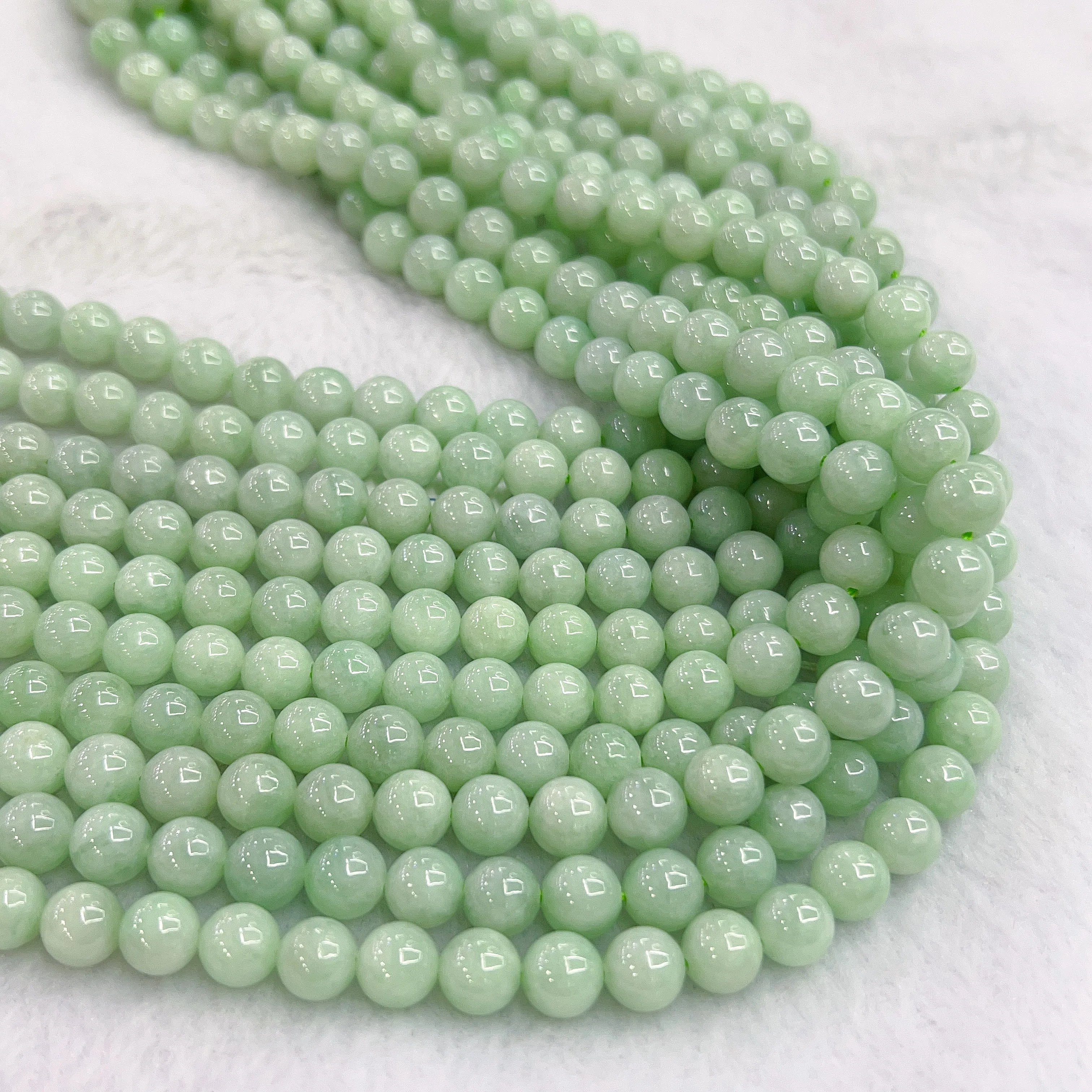 High-quality in Strand 8mm Genuine Jadeite Round Beads DIY Jewelry Making Project