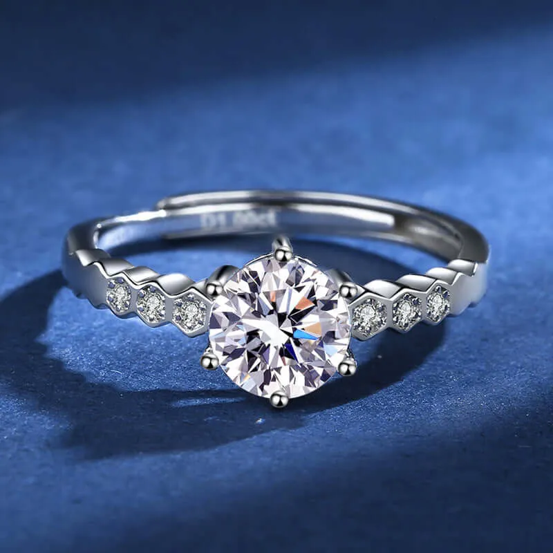 Honeycomb Moissanite Ring