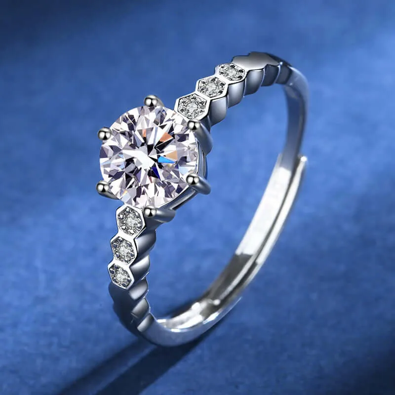 Honeycomb Moissanite Ring