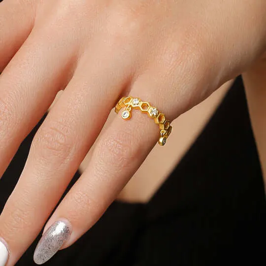 Honeycomb With Dripping Honey Ring Kind Jewelry Highs And Lows Ring