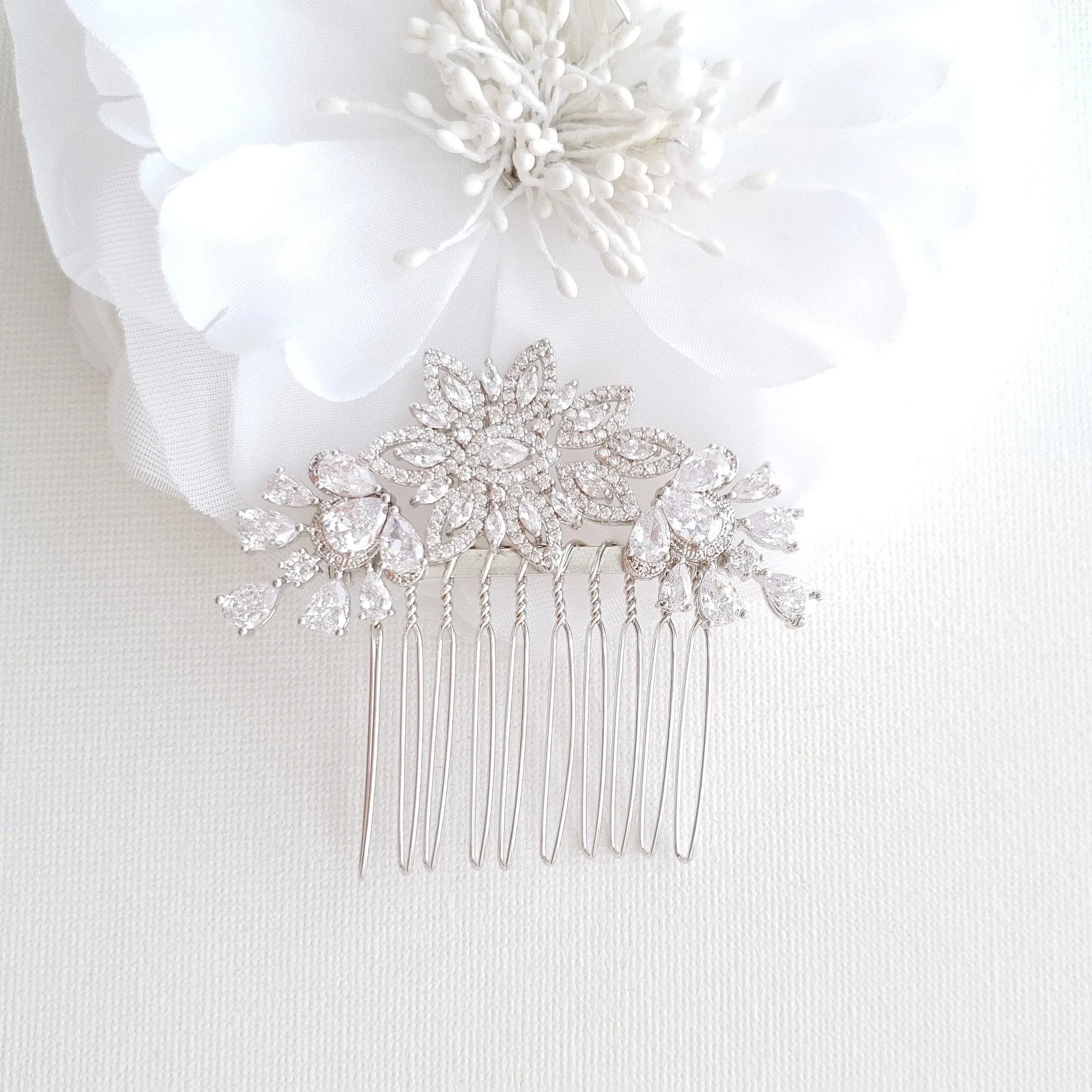 Jeweled Bridal Hair Combs- Lara