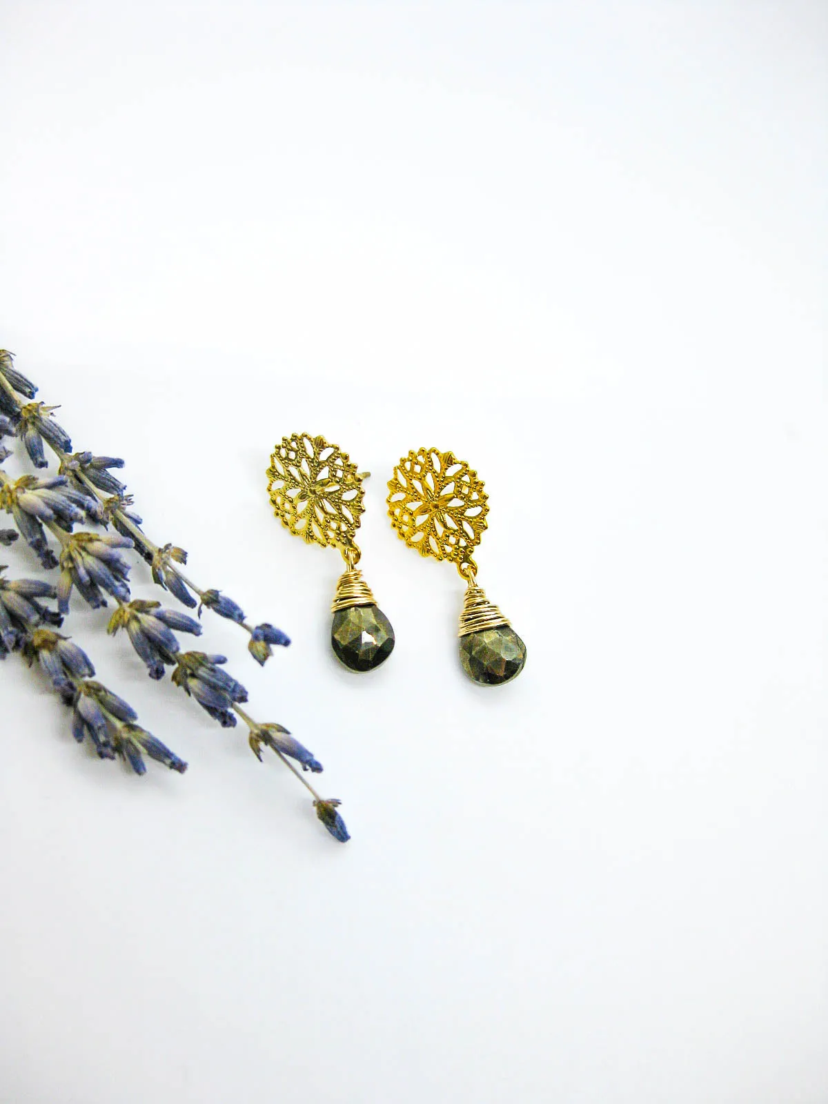 Jonquil: Pyrite Earrings - e638