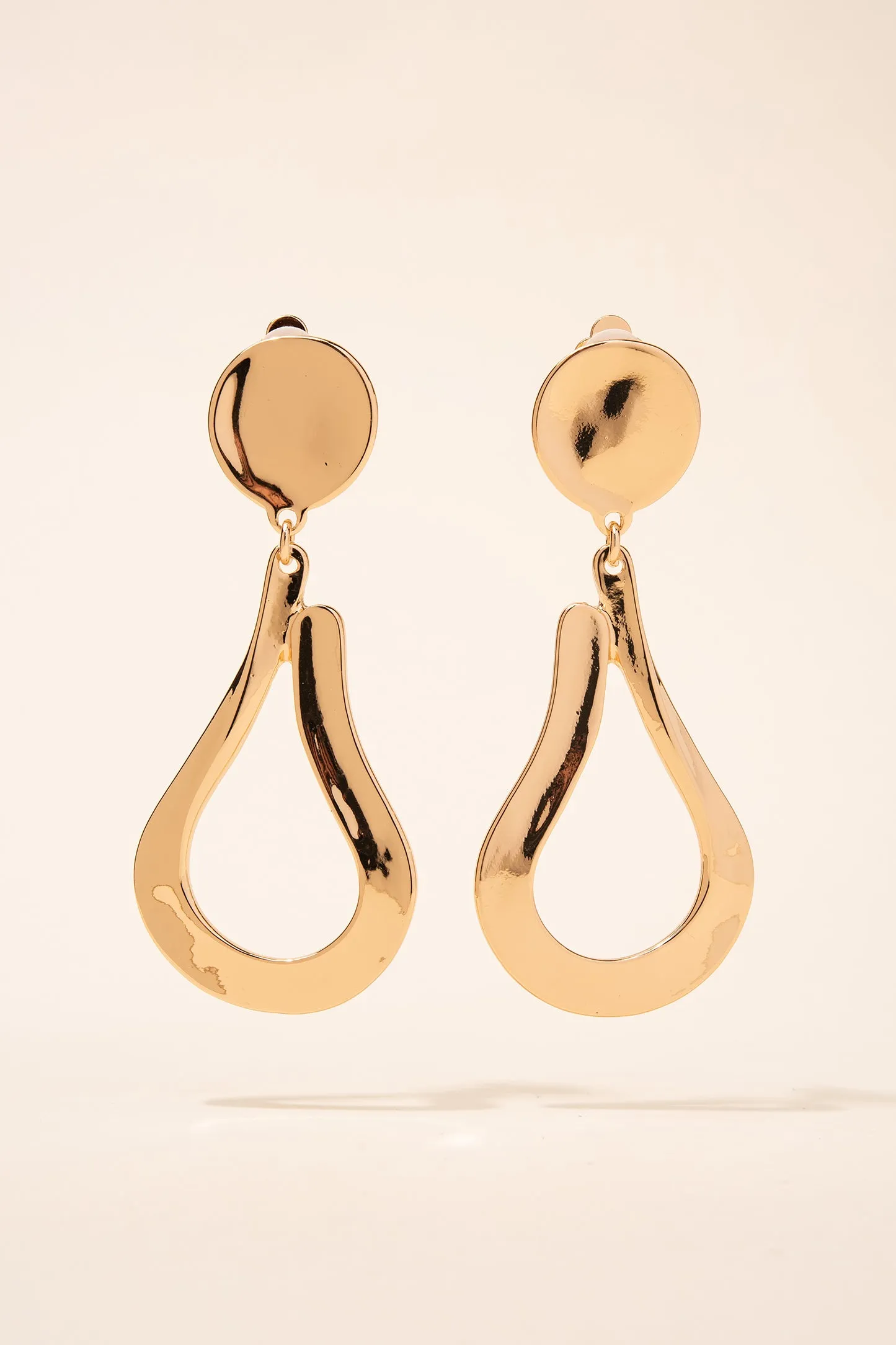 Joyce Flat Teardrop Clip-on Earrings