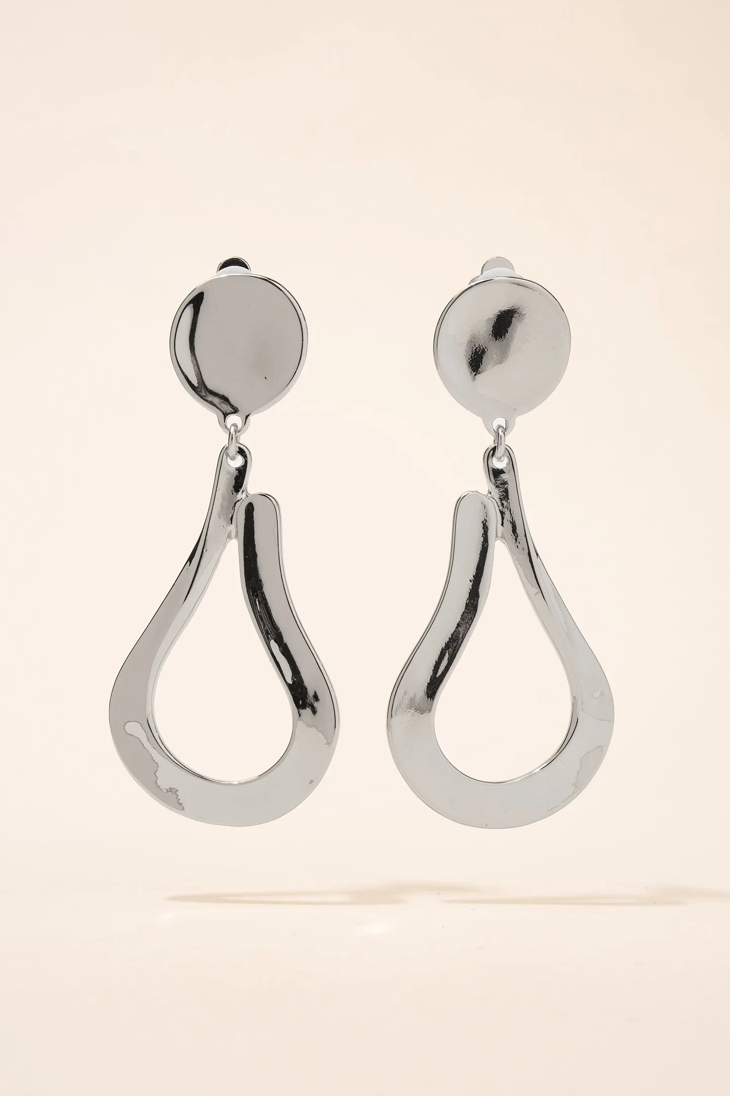 Joyce Flat Teardrop Clip-on Earrings