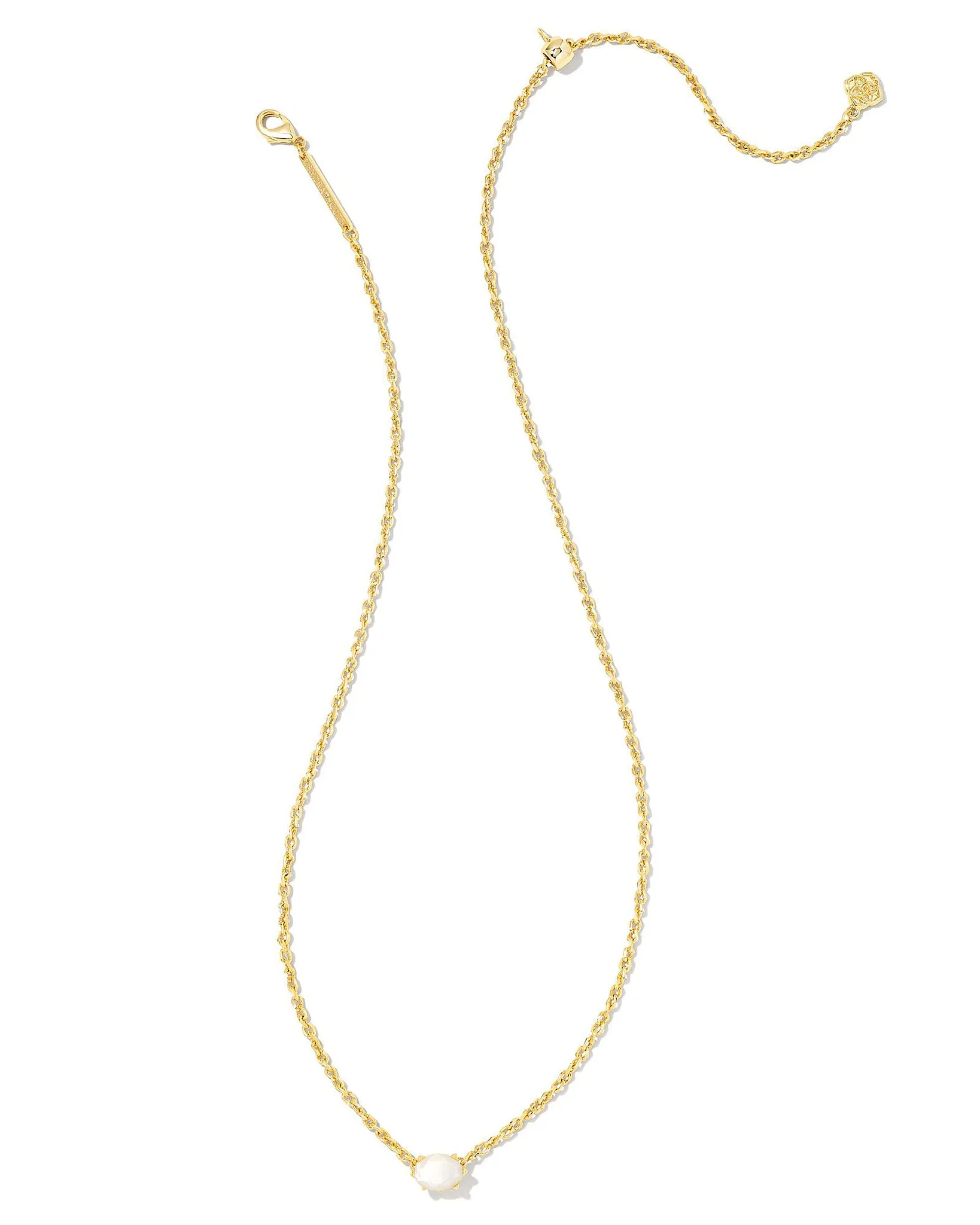 Kendra Scott Cailin Oval Pendant Necklace in Ivory Mother of Pearl and Gold