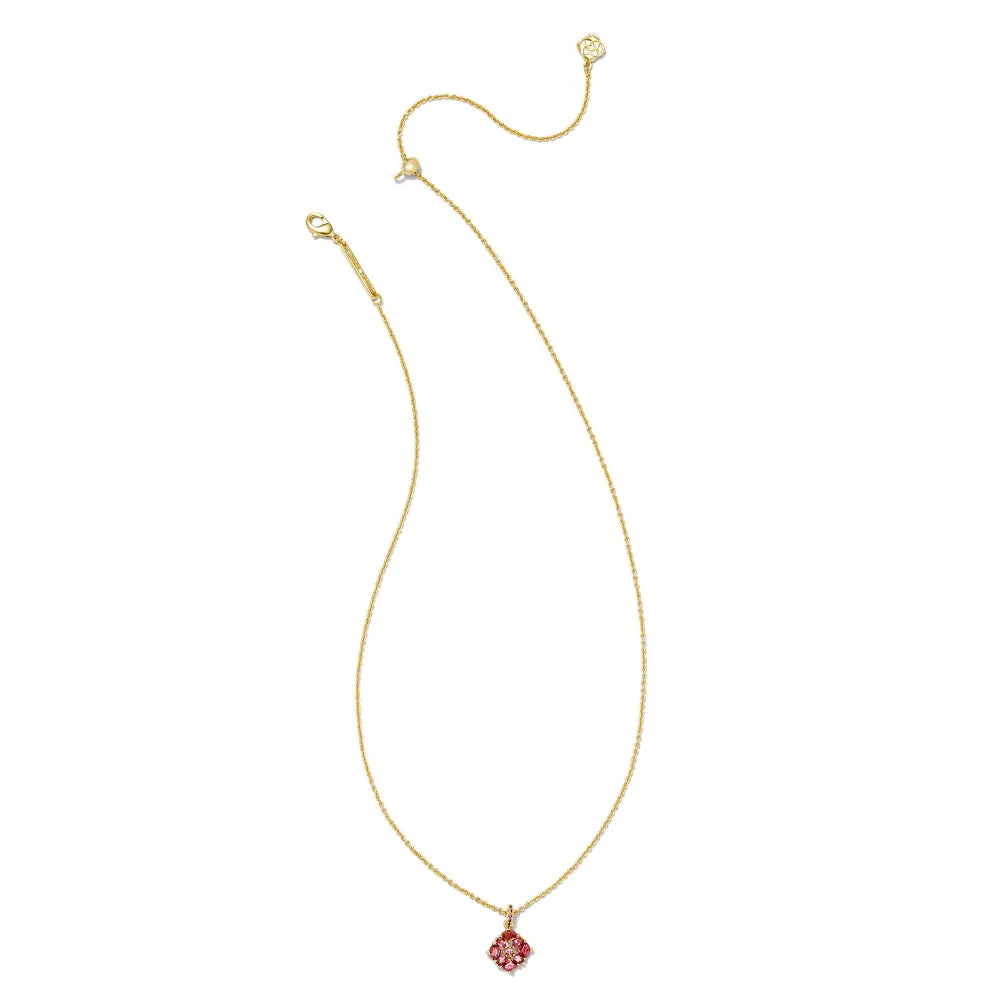 Kendra Scott Dira Crystal Pendant Necklace - Gold Pink Mix