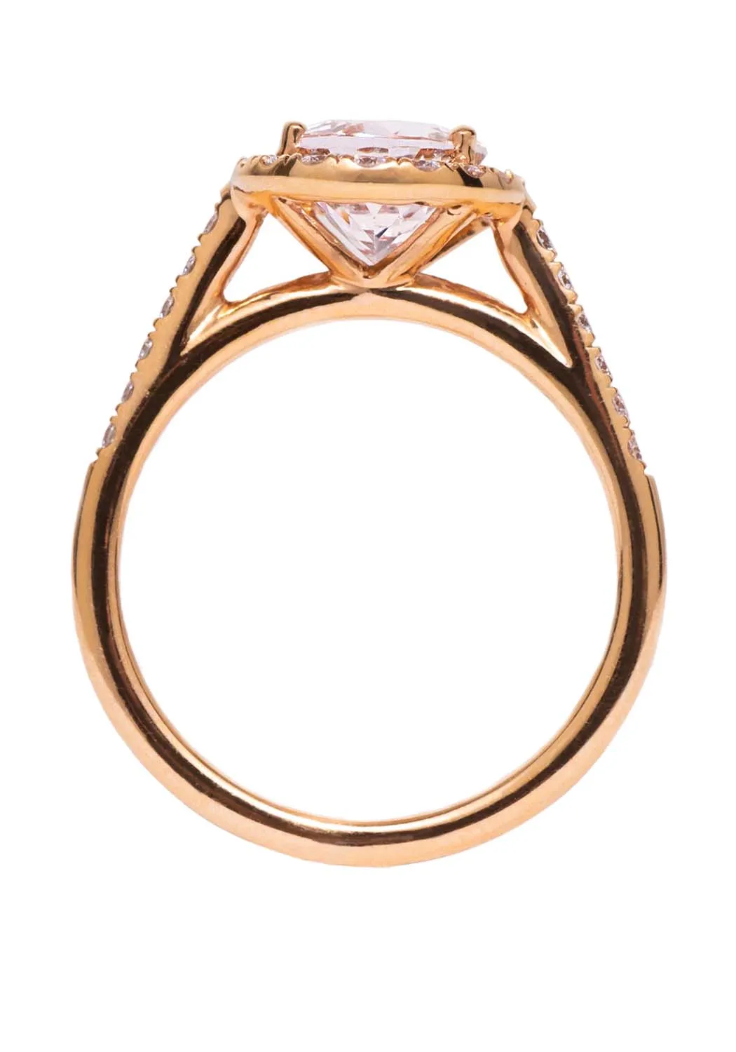 Kimberly Collins Oval Morganite Diamond Rose Gold Ring