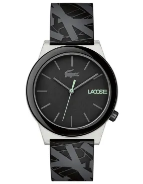 Lacoste Mens Motion Watch - TR90 Case - Black Dial -Black Printed Silicone Strap