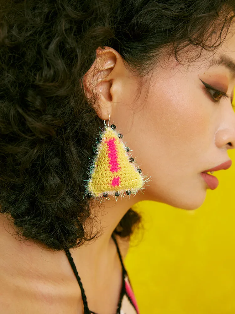 LB Geometric Triangle Ear Clip Earrings LOJL23