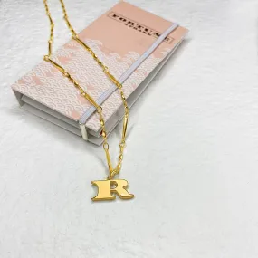 Letter Necklace (R) - Gold