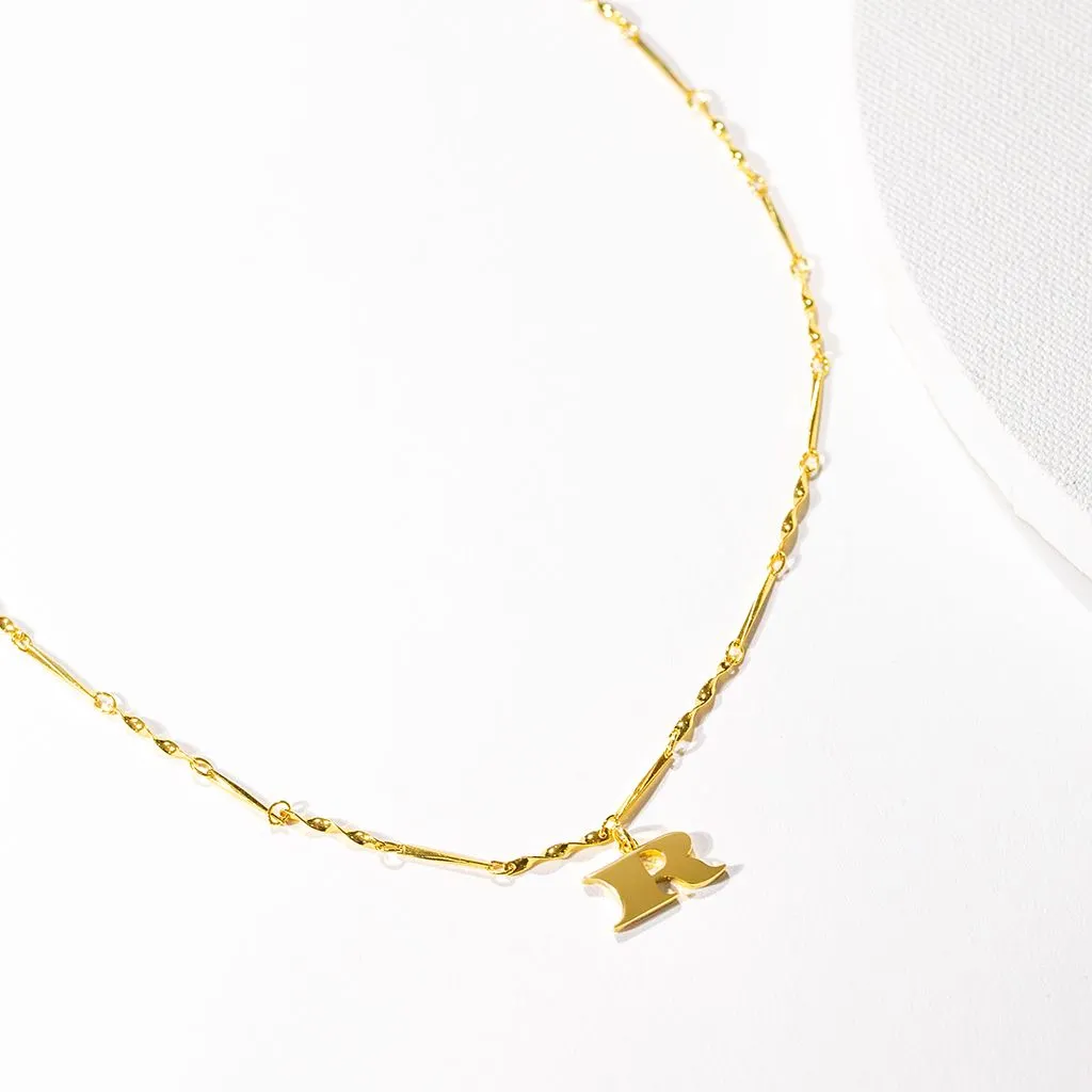 Letter Necklace (R) - Gold