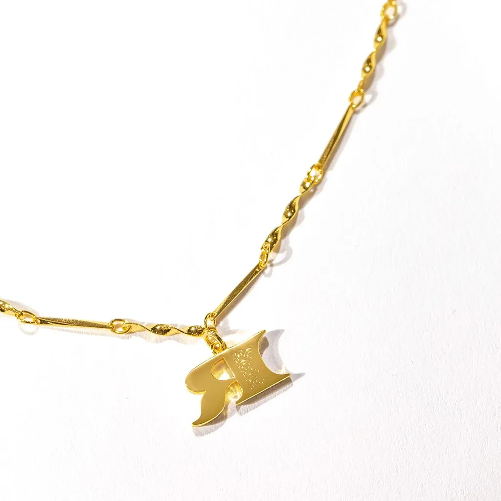 Letter Necklace (R) - Gold