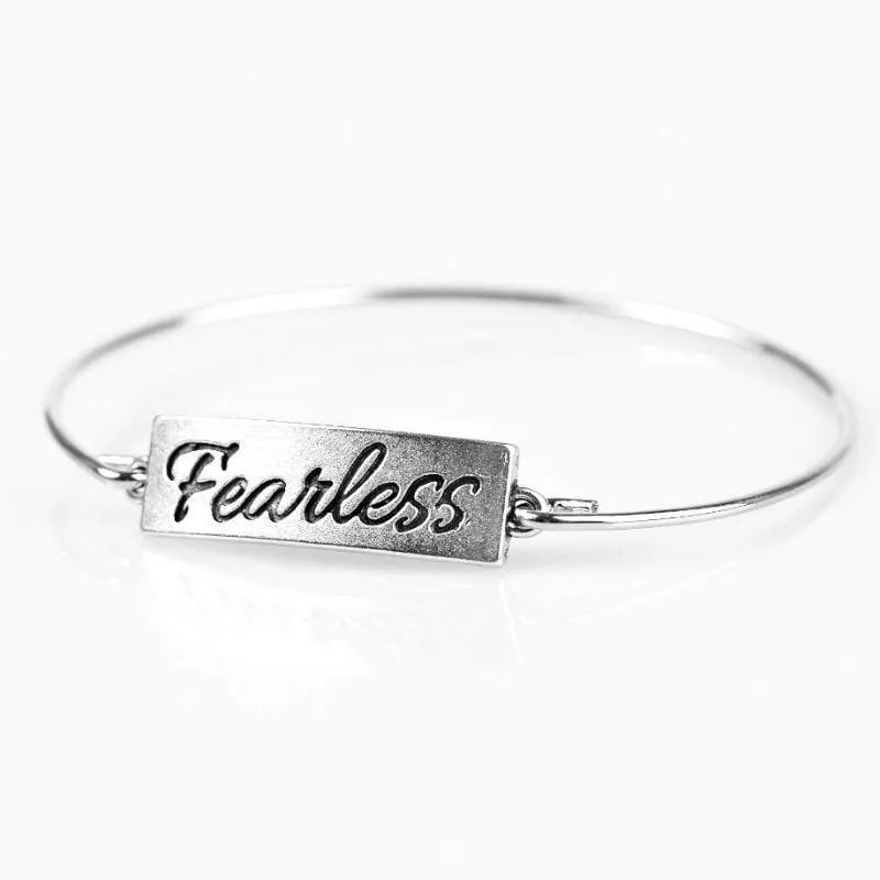 Live Fearlessly Silver Bracelet