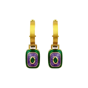 MARA Earrings | Green Onyx & Enamel