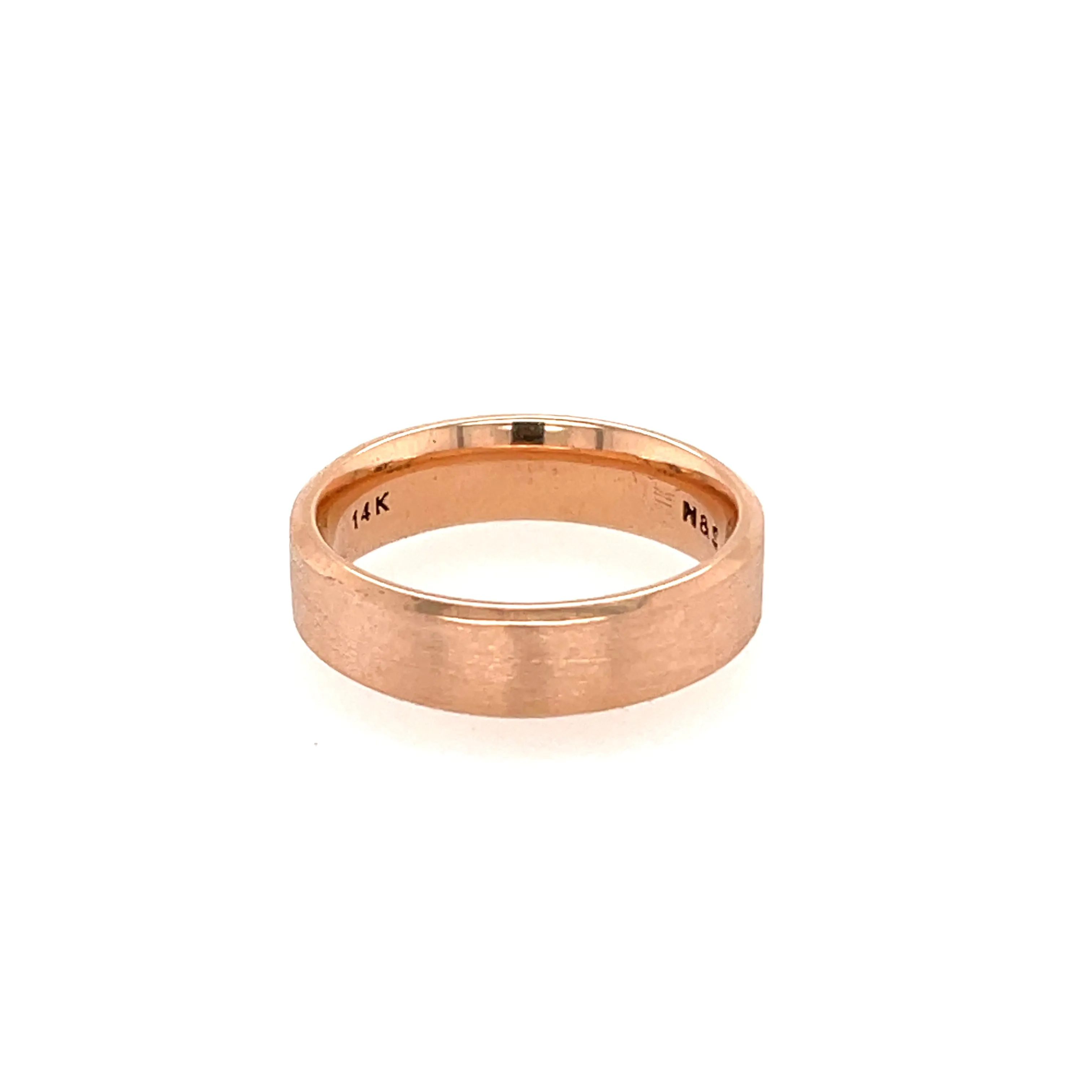 Men's Comfort Fit 7mm Brushed 14K Solid Gold Wedding Band MR006