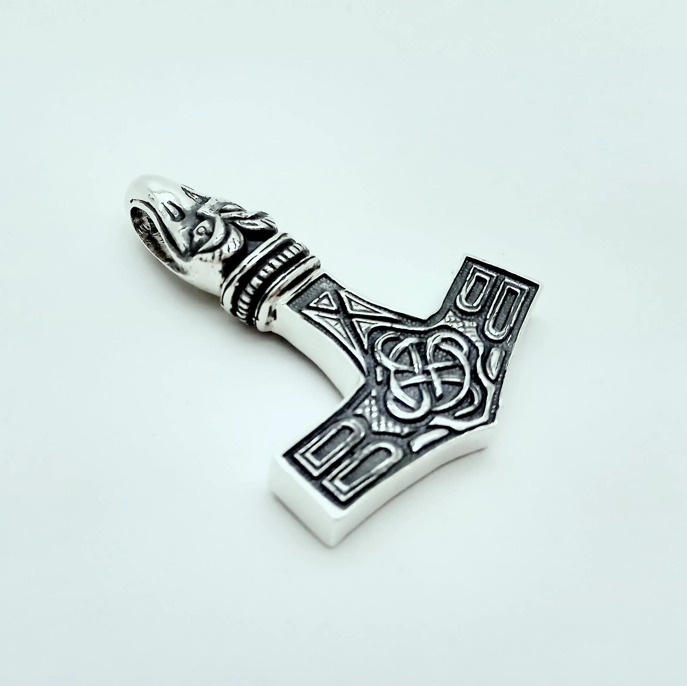 Mens Viking Pendant Thor's Hammer Mjolnir Silver 925