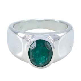 Natural Gems Indianemerald Sterling Silver Ring Jewelry For Men