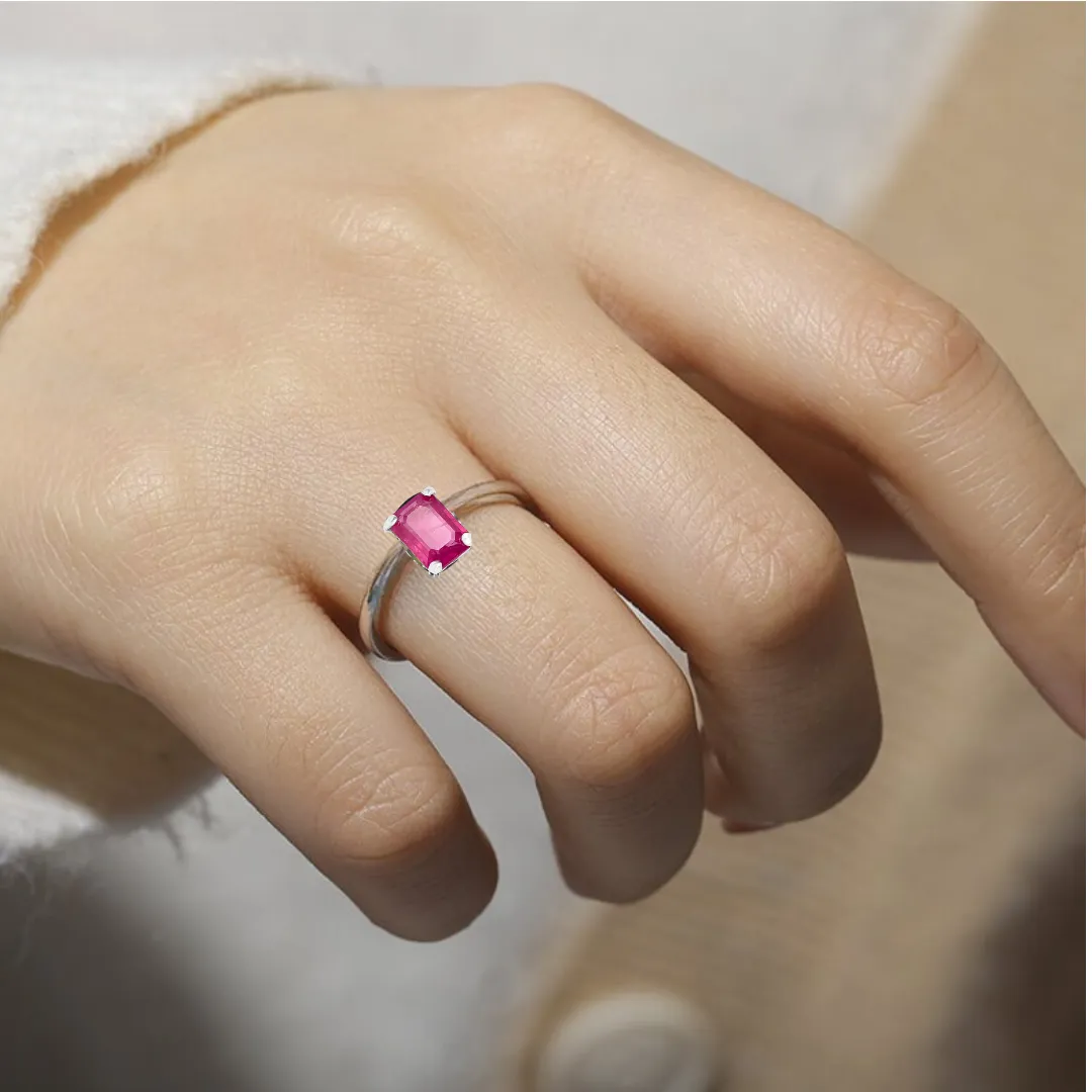 Natural Ruby Solitaire Ring