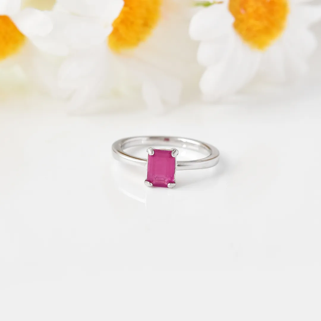 Natural Ruby Solitaire Ring