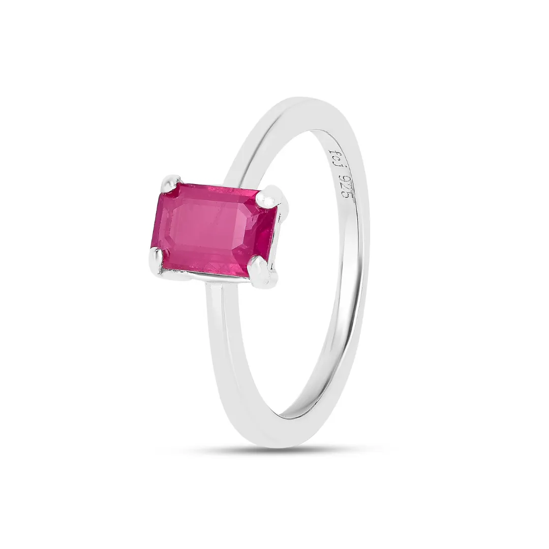 Natural Ruby Solitaire Ring