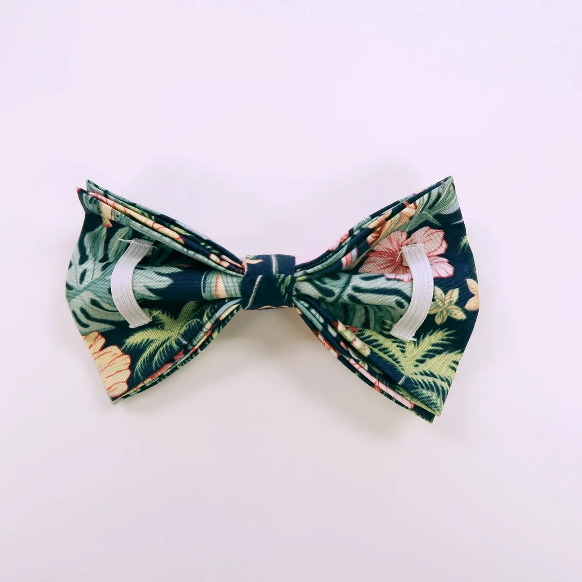 Navy Hula Girl Dog's Bow Tie