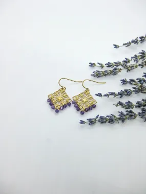 Nila: Amethyst Earrings - e563