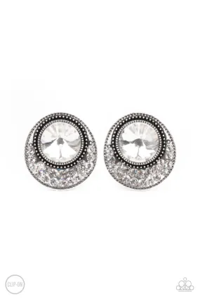 Off The RICHER-Scale - White Clip-On Earring