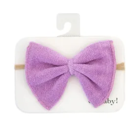 oh baby! Cotton Terry Bow Nylon Headband - Orchid