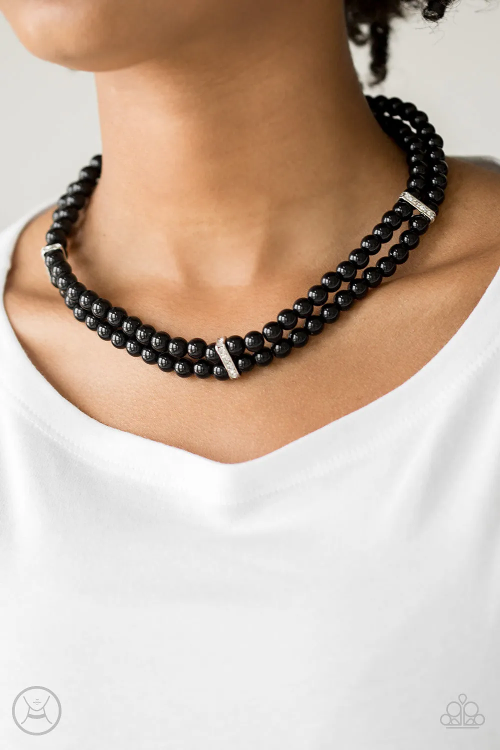 Paparazzi Put On Your Party Dress Black Choker Necklace Set