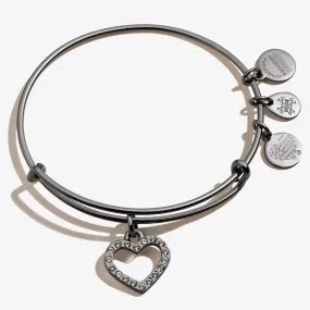 Pavé Heart Charm Bangle