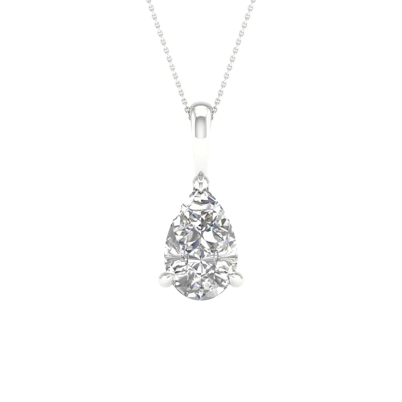 Pear Cut Diamond Pendant With Chain Included