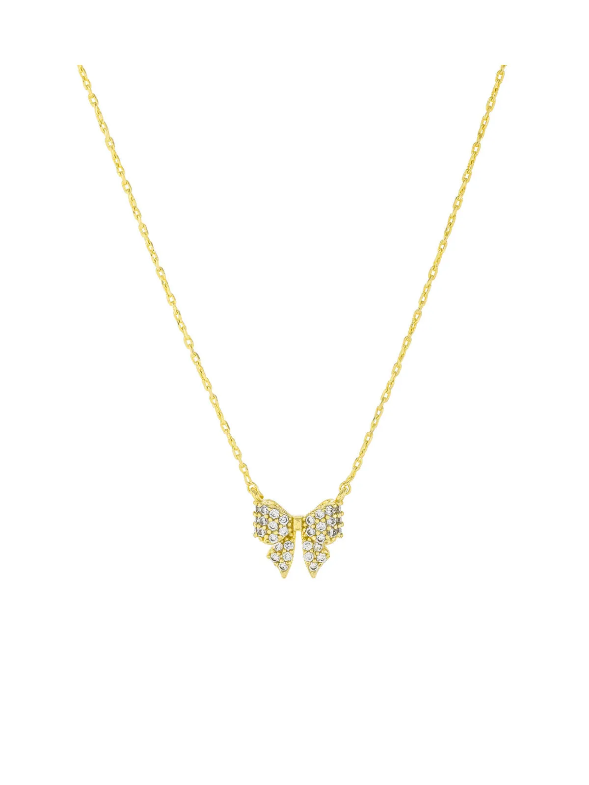 Petite CZ Bow Necklace